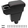 KAERGK Bracciolo Auto Compatibile con Renault Dacia Sandero 2 Stepway Logan 2 | Vano Portaoggetti a Due Llivelli, con Portabicchieri, Facile da Montare, Regolabile, Pelle PU, Linea Rossa
