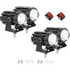 Liakyunf Luci LED per Motociclette | Fari Supplementari per Moto Bicolore | 4 Pezzi Faretti Impermeabili Per Utilizzo ATV Strada Barca Escursioni