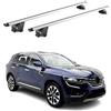 OMAC Barre Portatutto Alluminio TÜV geprüft per Renault Koleos II 2016-2024 - per Rail Tetto Integrati - T Nut - Max 100 kg - 2 Schlösser Argento