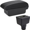 PaCsci Poggia braccio Auto Per Ford EcoSport 2018-2024 Bracciolo Box Auto Bracciolo Box Portaoggetti Bracciolo console centrale(B Black white 3USB)