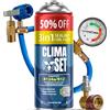 Clima Set Sostituzione per gas R134a 3 in 1 1 x 235 g + tubo e adattatore per aria condizionata auto 1995-2016 - Refrigeratore per climatizzatore automobilistico - Gas per climatizzatore auto
