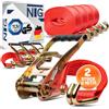 NTG Cinghie di serraggio con cricchetto e gancio, 2 pezzi, 10 m, portata fino a 5000 kg, certificazione TÜV/GS, 2 pezzi, larghezza 50 mm, secondo DIN EN 12195-2, per camion, sicurezza del carico 10