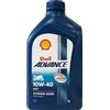 Shell Olio Motore Advance 4T AX7 10W40 1 Litro - Lubrificante Semisintetico per Motori 4 Tempi - Alte Prestazioni, Protezione Avanzata, Migliora la Risposta del Motore e Riduce l'Usura
