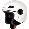 Scotland Casco Force 03 da Moto/Scooter con Visiera Lunga, Unisex, Bianco Brillante, 59-60 (L)