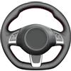 MEWANT Coprivolante Su Misura da Cucire per Fiat 500 | auto / Abarth 500 / 500C / 595 / 595C / compatibile con Fiat 500 (GQ / S) / 500C (S) Traspirante Per Volanti Riscaldati