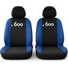 Auto Accessori Lupex Coprisedili compatibili con Seicento 600 (1998 al 2010) - Set Anteriori in Tessuto Policotone, Protezione Sedili, Facile Installazione, Made in Italy (Nero - Blu Royal)