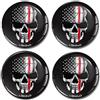 SkinoEu® 4 x 50mm Adesivi Resinati 3D Gel Stickers Auto Coprimozzo Universale Logo Silicone Autoadesivo Stemma Adesivo Copricerchi Tappi Ruote Bandiera USA Thin Red Line A 3250