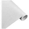 GBYUHAIJUN Pellicola Wrapping,Pellicola Auto Wrapping Fibra 30x127cm carbonio 3D della pellicola del vinile Adesivi auto impermeabile Car Styling Wrap Vehicle Manutenzione auto Accessori auto moto(White,50x200cm