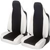 Auto Accessori Lupex Coprisedili Auto Compatibili con 107, sedili con poggiatesta integrato, coppia anteriore, fodere protezione sedile, modello universale (Nero - Bianco)