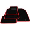 Generico Tappetini compatibili con Opel Crossland X 2017-2024, bordo rosso, kit tappetini auto personalizzati, set tappeti in velluto, tappeto auto