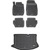 MOTOS Set di tappetini in gomma e tappetini per il bagagliaio per Ford Fiesta VI 2008-2016 Migliorate il vostro comfort di viaggio con il tappetino antiscivolo per auto - tappetino per auto per tutte
