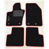 ASC Tappetini Auto Compatibili con Fiat 500X Cross-Lounge-Sport 2014-2024, Moquette, Logo Ricamato, Bordo Antiscivolo Rosso