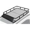 RELAX4LIFE Portapacchi da Tetto Universali per Auto Portata 75 KG, Cesto per Bagagli in Metallo, Tetto di Stoccaggio per Bagagli (122,5 x 102 x 15 cm)