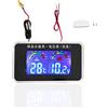 Fydun Termometro Voltmetro per Auto, Fydun 12V/24V/36V 2 In 1 Universale Voltmetro Digitale LCD Termometro Acqua Impermeabile con Sensore di Temperatura Acqua 10mm per Auto, Camion