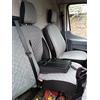 Texmar, coprisedili anteriori 2+1 per veicoli con guida a sinistra, tutti grigi, in microfibra, progettati per adattarsi a FORD TRANSIT CUSTOM 2015+, cabina piccola