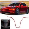Gettimore Striscia rossa per volante in fibra di carbonio per Tesla Model Y 2017-2022, facile installazione con nastro adesivo 3M
