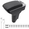 KAERGK Braccioli console centrale per Fiat 500 Doppio spazio con portabevande 7 porte USB Facile montaggio Linea nera