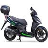 Generico Kit adesivi Compatibili con KYMCO AGILITY 125 decal grafica completa carene laterali ruote cerchi scegli colore -KIT B- Cod. 2056 (069 Verde Fluo)