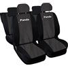 Lupex Shop Panda.3s_Jn.N-50 Copri-sedili Auto Compatibili Panda Terza Serie (mod.319) Versione 50e50 Jeans Nero Nero | Set Copri-Sedile Anteriori e Posteriori | Airbag Compatibile | Accessori Interno