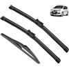 Autopixl Tergicristallo for auto compatibile con Fiat Panda MK3 2012-2019 Spazzole tergicristallo anteriori posteriori for auto in gomma morbida Tergicristalli for parabrezza automatico 24+15+112016 2017 20