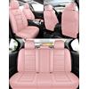 NOBQUA Coprisedili Auto in Pelle - Fodere Sedili Auto di Lusso Universali - Copri Sedili Impermeabili e Eleganti per Tutti i Veicoli