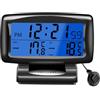 Shkalacar Termometro Orologio per Auto, 2 in 1 Orologio Digitale e Misuratore di Temperatura con Display LCD Retroilluminato Commutazione 12H/24H per Veicoli da Ufficio Domestico