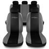 Susy Shop Coprisedili auto universali Made in Italy - Racing - schienali posteriori con 2 zip - airbag compatibili (Nero/Grigio scuro)
