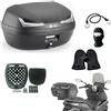MOTO SPORT MONDO COMPATIBILE CON YAMAHA X-MAX 300 AB BAULETTO MONOLOCK VALIGIA 45 LITRI PER MOTO SCOOTER BAULE NERO CON CATADIOTTRI FUMÉ COMPRENSIVO DI PIASTRA E KIT UNIVERSALE