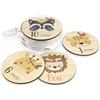 DEHOME - Placca Mese Neonato Personalizzata con Nome - Set Dischi Cumplemes in Legno 4 mm - Stampa Diretta - Regalo per Neonati (Animali, Italiano)