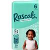 Rascals Pannolini per bambini di alta qualità, comodi e a prova di perdite, per bambini da 15 a 20 kg, morbidi e delicati, taglia 6, confezione da 30