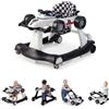 RELAX4LIFE Girello per Bambini 6-18 Mesi, Baby Walker 4 in 1 Trasformabile, Carrello Primi Passi e Macchinina a Spinta con Luci e Suoni, Altezza Regolabile, Pieghevole (BIANCO)