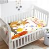 Odot Lenzuolo con angoli Lenzuola Carrozzina Neonato, Scoiattolo Motivo Bambino Cotone Coprimaterasso, Lenzuola per Culla Babybay (autunno,80x160 cm)