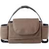 Hiseng Borsa Organizer per Passeggino, PU Universale Portatile Borsa Passeggino Organizer, Tracolla, Grande Capacità, Scomparti Multipli, Borsa Fasciatoio per Carrozzina (Marrone,35x15x11cm)