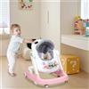 HUOLE Girello Bambino Primi Passi per Bambini da 6 Mesi a 15 kg, Regolabile in Altezza, girello pieghevole per bambini con vassoio di gioco interattivo con suoni, 60 * 55 * 70 cm - Rosa