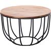 FineBuy Tavolino Rotondo 60x60x39 cm Sheesham Legno Massello, Struttura Met | Tavolo da soggiorno stile industriale, tavolino da divano in vero legno, fatto a mano, ogni pezzo unico