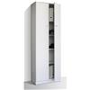 Sarmog Armadietto in laminato di colore bianco con 2 ante battenti e all'interno 4 ripiani di cui 3 mobili e uno fisso, mobile multiuso dallo stile semplice e versatile di dim 62x34x183 e di peso 41 kg