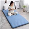 DSAoTeng Materasso da letto giapponese per letto singolo, in tinta unita, pieghevole, morbido, in spugna, per affitto, casa, dormitorio, campeggio, letto degli ospiti, tatami (blu (5 cm di spessore), 90 x 190