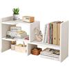 Dreamhousey Scaffale per libri angolari retrattile, semplice scaffale da scrivania, scrivania e ufficio, piccola libreria (bianco), 001dsgsdg