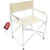 MOHOME Sedia Regista Pieghevole in Alluminio Beige Sedia Da Campeggio 57x49x78cm Mare Spiaggia Giardino Universale Telo Poliestere Spalliera Braccioli Salvaspazio Trasportabile Richiudibile Lavabile
