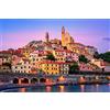 SHILIHOME Italy House Night Liguria Cervo City DIY 5D Diamond Painting by Number Unique Kits