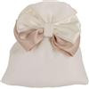Generic Lotto di 12 Sacchetti portaconfetti in Cotone Vari Colori 10x12 cm BOMBONIERA Porta Confetti (Doppio Fiocco Crema/Beige)
