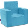 Badum - Poltrona per Bambini da 2 Anni - Poltrona per Bambini - Stabile, Comoda, in Schiuma, con Maniglia - Rivestimento Sfoderabile - Regalo di Compleanno per Bambina, Bambino - Blu