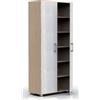 Generico Mobile Scarpiera Alta Mars4 con 6 Piani in Rovere Nordico e Bianco Alpes, Rovere o Bianco (Bianco Alpes/Rovere)