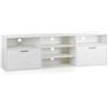 Brigros WeHome - Mobile TV Soggiorno 2 Ante e 4 Vani Aperti, 200x40x60 cm, in Legno MDF con Finitura Bianco Opaco, Spazioso e Robusto, Stile Moderno
