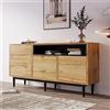 Sweiko - Cassettiera/credenza con 3 ante e 1 ripiano, ripiani regolabili, in legno, multiuso, per corridoio, camera da letto, soggiorno, bagno