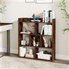RELAX4LIFE Libreria Scaffale in Legno, Libreria a 7 Cubi con Kit Anti-Ribaltamento, Espositore Scaffale di Stoccaggio per Studio, Camera da Letto, Soggiorno (Industriale, 80 x 20 x 90 cm)