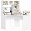 FirFurd Scrivania Angolare con Libreria,Scrivania ad Angolo per PC Bianco