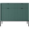 3E 3xE living.com Cassettiera bassa in stile moderno, lunghezza 104 cm (verde + gambe nere), LAMELIIMKSZ-104