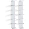 Vicco Libreria da parete Paolo, Bianco, 30 x 190 cm Set di 2, montabile per riporre libri e decorazioni