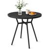 JIJIAN Tavolo da Pranzo Rotondo per 2 o 4 Persone, Tavolo da Cucina Piccolo 80 x 80 x 75 cm, Gambe in Metallo, ideale per Piccoli Appartamenti, Cucina, Sala da Pranzo, Balconi e Giardini, Nero